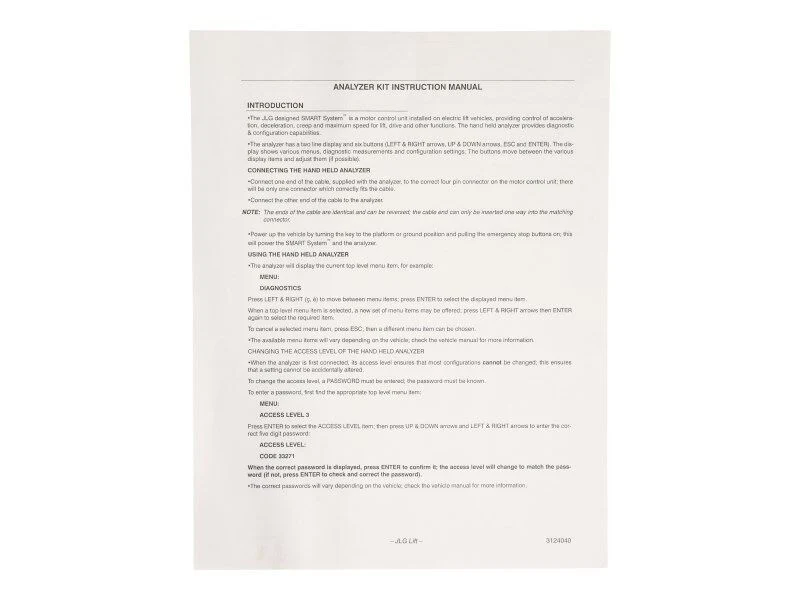 31223633 Manual, Operations Ec/H600 It PVC2401 | JLG